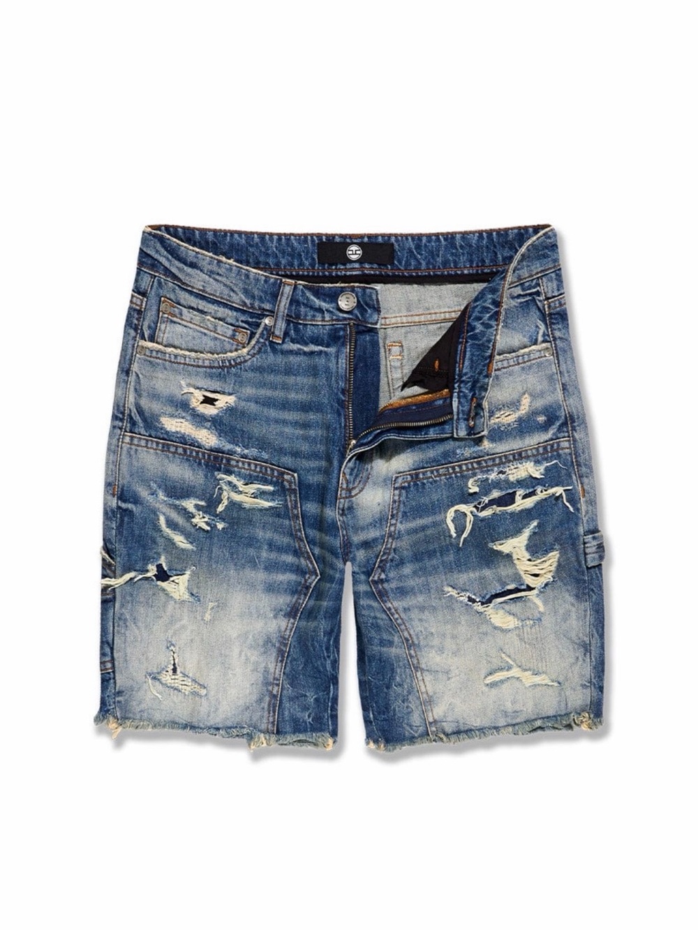 Jordan Craig Ripped Light Blue Denim Shorts